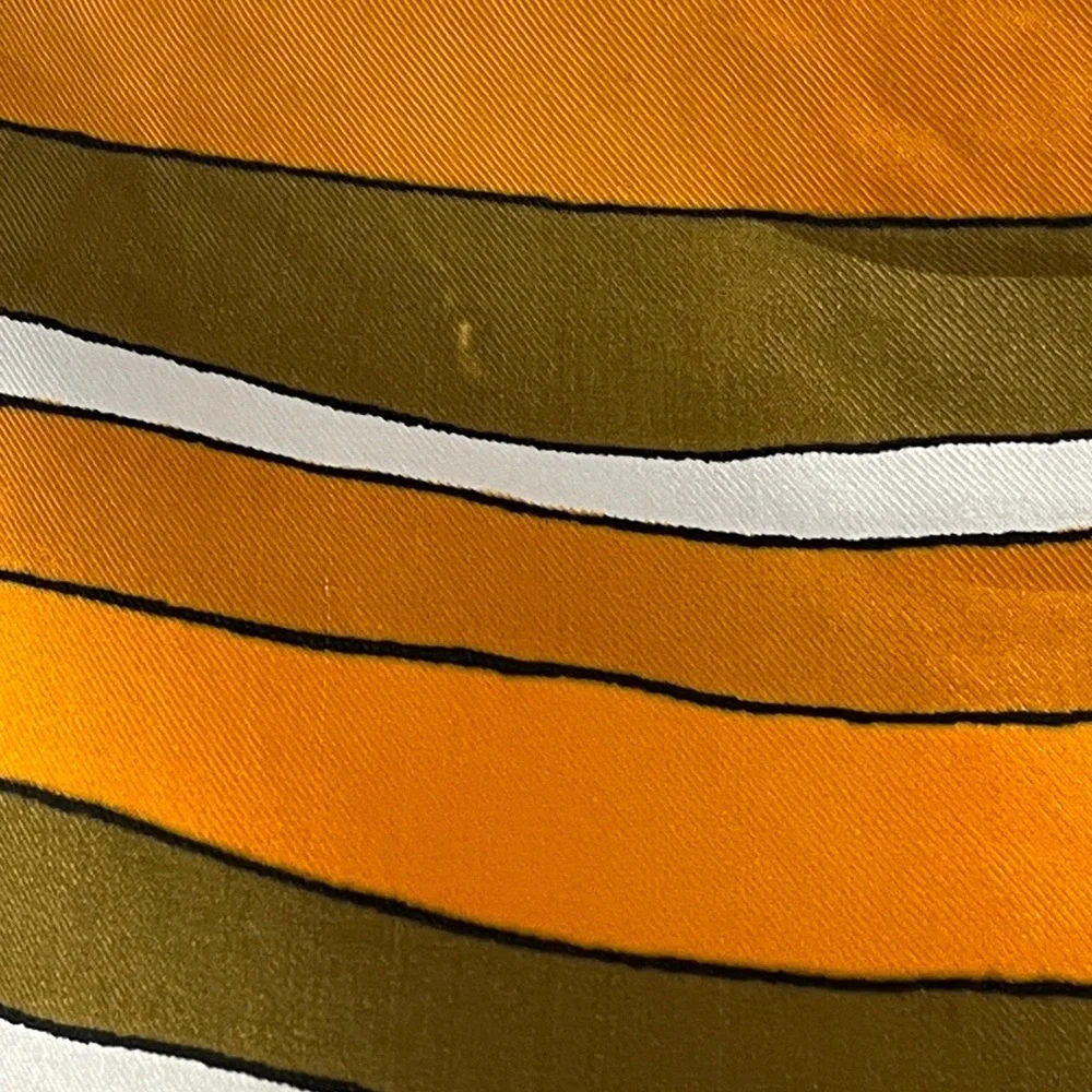 Vintage Vera Geometric Oblong Scarf Mustard Olive Orange
